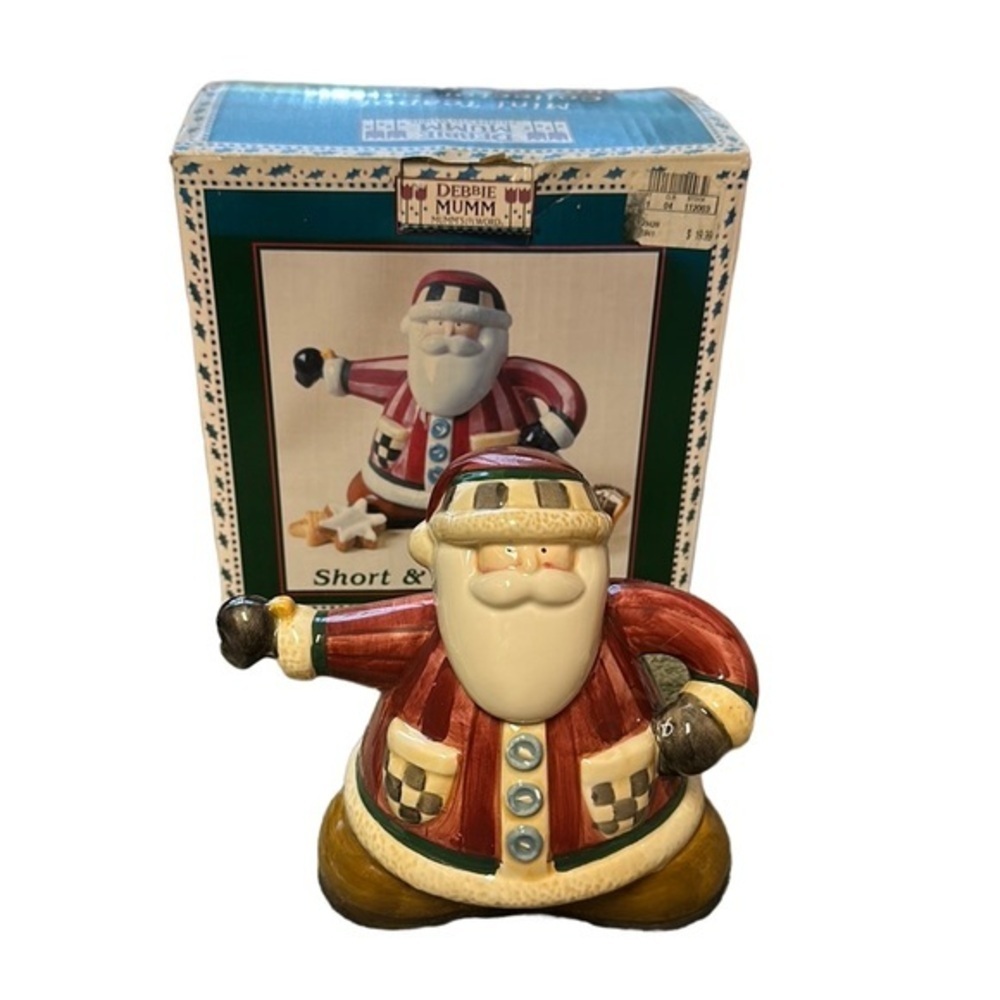 Vintage Debbie Mumm Santa Teapot Short & Stout